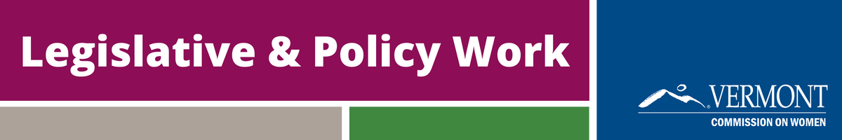 Blocks of color, logo, and title, Legislative & Policy Work 
