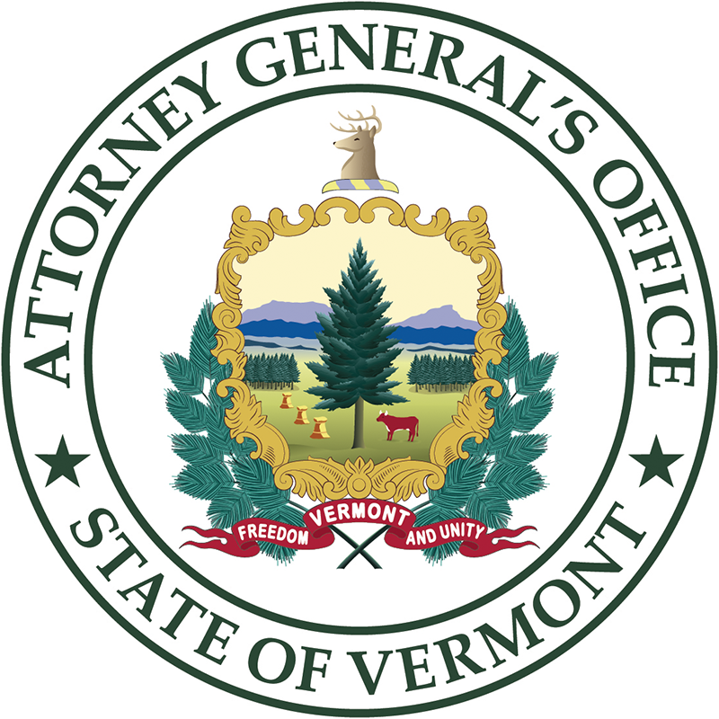 State of Vermont logo with black text which reads: "Vermont Human Rights Commission" beneath an outline of mountains in emerald-green is set against a plain white background.